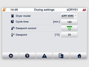 sDRY 40/80 mit sDRYBIN S 15-250: Taupunktregelung