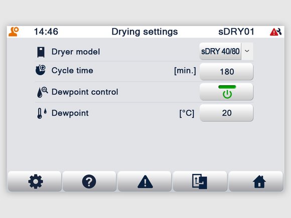 sDRY 40/80 mit sDRYBIN S 15-250: Taupunktregelung