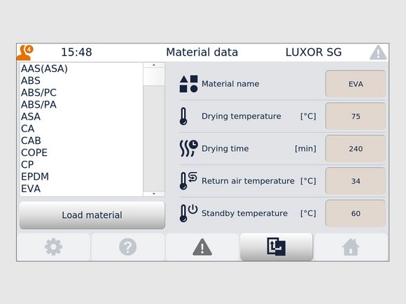 LUXOR SG com BIN SG: Banco de dados de materiais