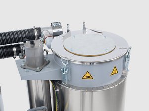 sDRY 40/80 mit sDRYBIN S 15-250: Vollständig isolierte Trockentrichter